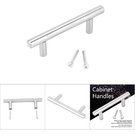 Poignées de tiroir en acier inoxydable, barre en T, 150 mm, pour meubles et cuisine (1/5)