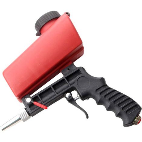 Pistolet de sablage pneumatique portatif 90 MPa pour le décapage de la rouille et le polissage des métaux (rouge) (1/5)