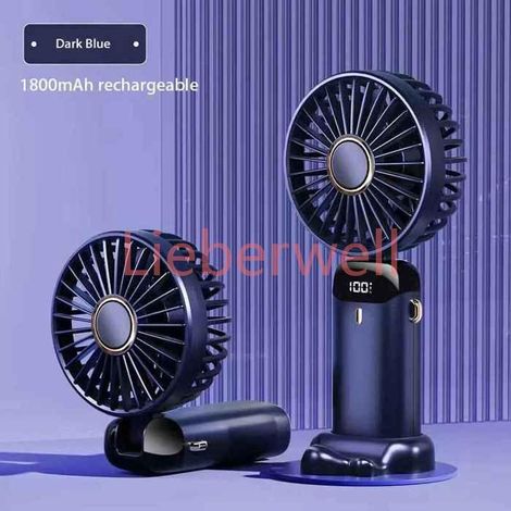 Mini ventilateur portatif pliable ventilateurs suspendus au cou ventilateur rechargeable USB à 5 vitesses avec , Bleu[C67687]