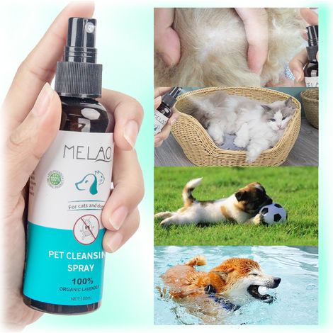 Spray anti-puces pour chats et chiens, lot de 2, nettoyant doux réparateur, toilettage universel, soin du pelage (1/2)