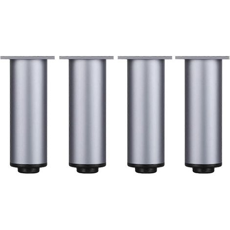 Set mit 4 Metall-Möbelfüßen aus Aluminiumlegierung für Schränke, Tische, Betten, Regale, Sofas, Küchenschränke (Silber – 20 cm / 7,9 Zoll – Grau)
