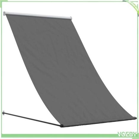 Auvent rétractable - FAFEICY - 368751 - 150x150 cm - Tissu 180 g/m² anti-UV - Cadre acier anthracite (1/5)