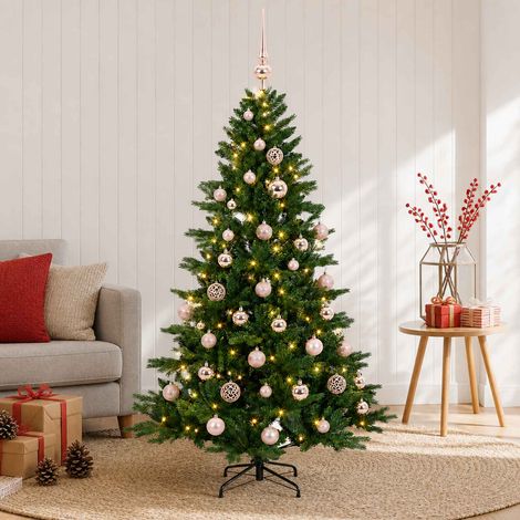 vidaXL Artificial Christmas Tree with Bauble 120 cm 150 LEDs (1/5)