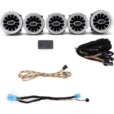 – LED ambient lighting kit for Mercedes-Benz C-Class and GLC – 5 pieces – 64 colors – Plug and play installation – Front turbine (1/5)