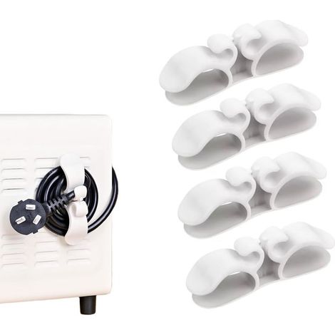 Organiseur de câbles pour appareils électroménagers, lot de 4, organiseur de câbles de cuisine amélioré, enrouleur de câbles pour cafetière, mixeur (blanc) (1/5)