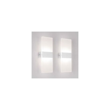 Wandleuchte für den Innenbereich (neutralweiß 6500K) – 2er-Pack – 12-W-LED-Wandleuchte – Crezuo