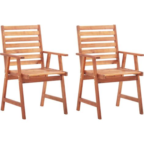 Maison Exclusive - Garten-Essstühle 2 Stk. mit Kissen Massivholz