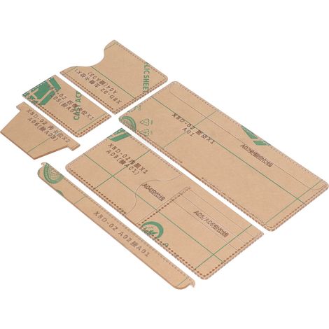 6-teiliges Acryl-Schablonen-Set zum Selbermachen von Geldbörsenmustern, handgefertigten Formen und Bastelwerkzeugen für Kartentaschen (1/5)