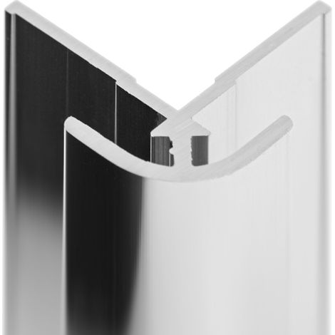 Schulte – Profilé d'angle extérieur pour panneau mural de douche – Aluminium aspect chromé – Hauteur 210 cm – Installation rapide sans outils