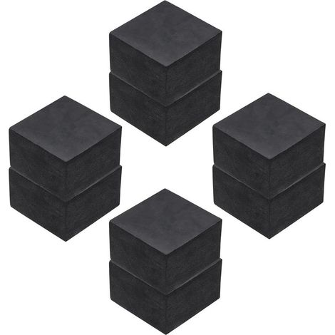 Lot de 8 tapis anti-vibrations en caoutchouc dur pour machine à laver, patin carré de 50 mm pour l'isolation des vibrations, épaisseur de 30 mm, réduction du bruit pour compresseur de climatisation.
