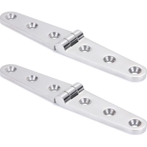 Charnières de meubles en acier inoxydable poli miroir, également adaptées aux applications marines, 152 mm x 30 mm, paquet de 2. (1/5)