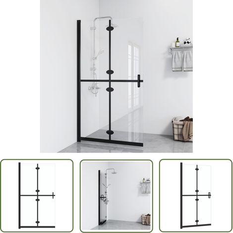 The Living Store Paroi de douche pliable Verre ESG transparent 90x190 cm - Mur De Douche - Douche Italienne - Paroi De Douche - Porte De Douche - Cloison De Douche (1/5)