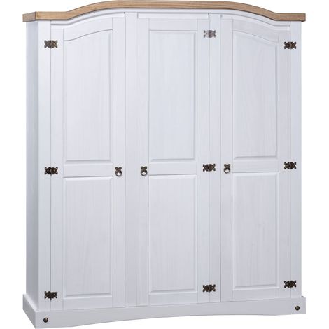 Armario madera de pino Mexicano estilo Corona blanco 3 puertas vidaXL (1/5)