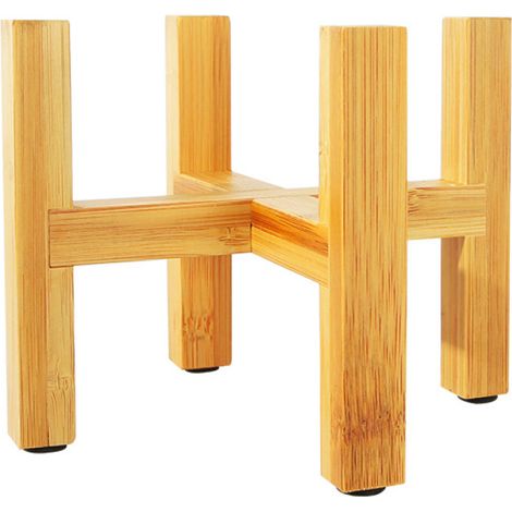 Support pour pots de fleurs en bois massif, présentoir robuste pour pots, conception d'angle autoportante avec pieds épais, support pour plantes en bois de qualité. (1/5)