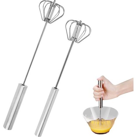 Tostadora semiautomática rotativa manual de 2 piezas de acero inoxidable para cocinar, batir y mezclar - Utensiles de Cuisine (1/5)