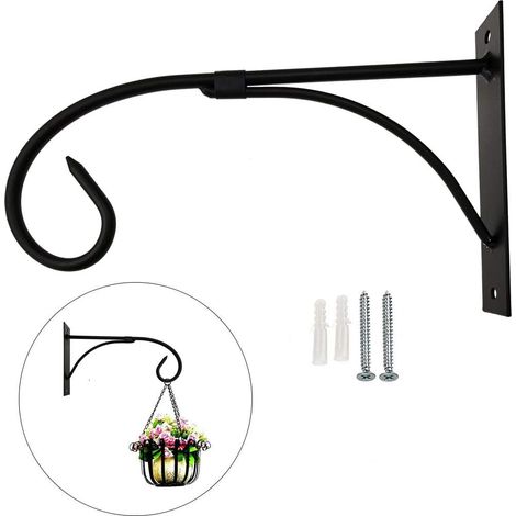 Hook Murale - Fer Forgé - 26 x 15 5 x 3 cm - Pour Suspension Intérieure Extérieure - Porte-Plantes Paniers Lanternes - 1 Pièce (1/5)