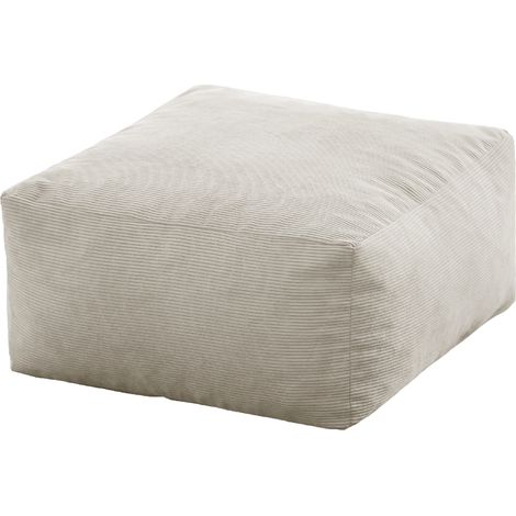 SACASA - Puf cuadrado 50x50 cm en terciopelo beige