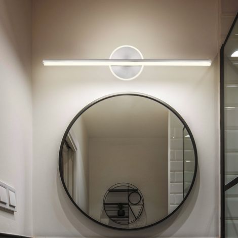 LED Wandleuchte Bad Badezimmerlampe Wandlampe Spiegelleuchte Modern, Metall nickel Acryl opal, 10W 720Lm neutralweiß, L 60,8 cm