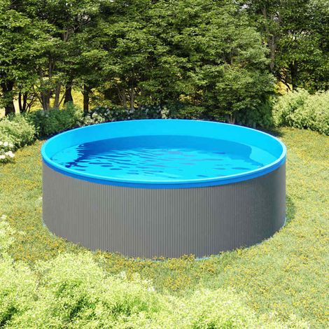 vidaXL Piscine à éclaboussures 350x90 cm Gris (1/5)