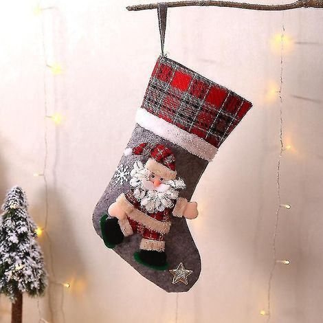 Chaussettes de Noël pour poupées, décorations de Noël, sacs cadeaux pour enfants, chaussettes bonbons, sacs cadeaux (1/5)