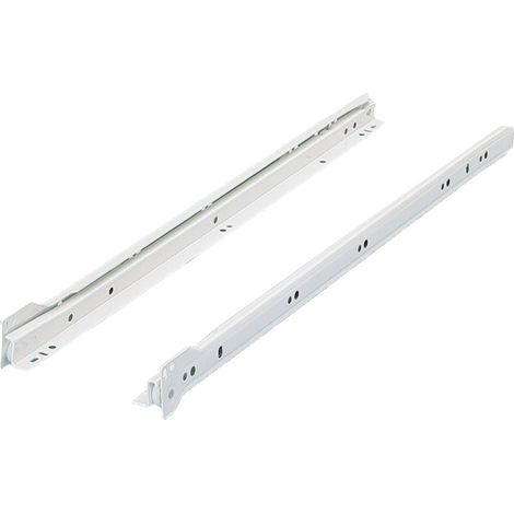 Hettich – Coulisse pour tiroir à galets 450 mm – Charge 25 kg – Montage en applique – Retour automatique intégré – Double stop - fr402 (1/3)