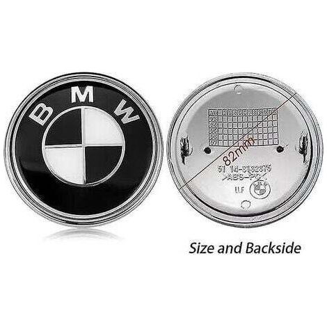 BMW Front and Rear Hood Logo Normal Black and White 82mm 4 Pack (1/3)