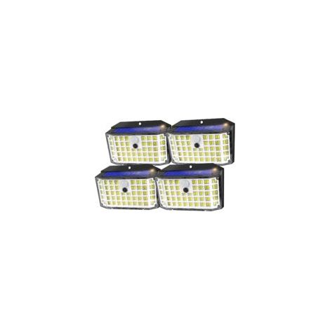 Lampada solare da giardino per esterni con sensore di movimento, 176 LED, 4 unità, IP65, sensore a 270°, 3 modalità, luce solare per esterni, faretto solare - Crezuo