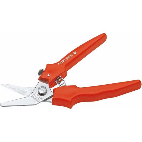 Ciseaux multifonctions NWS avec lames micro-dentelées de 185 mm et poignée ergonomique.