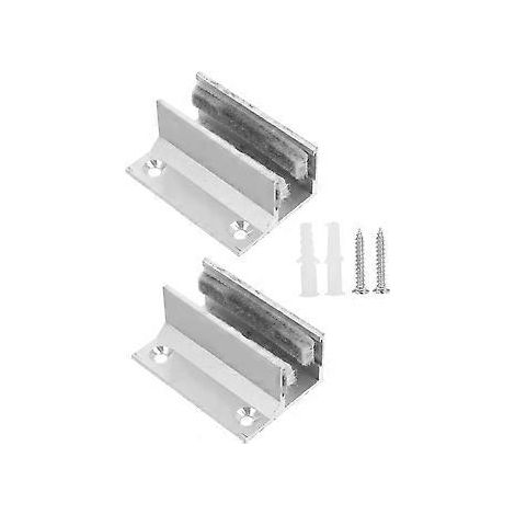 Bodenführung - Türführung - Glashalter - Schiebetürführung - Bodenführung für Glastüren - Aluminiumlegierung - silber - 6 x 4,3 x 2,4 cm - für Glas