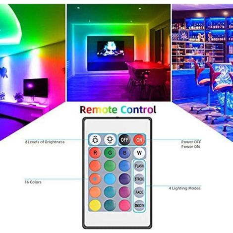 Bande LED USB 5V, 16 couleurs et 4 modes, étanche, flexible, RGB, avec télécommande (1/4)