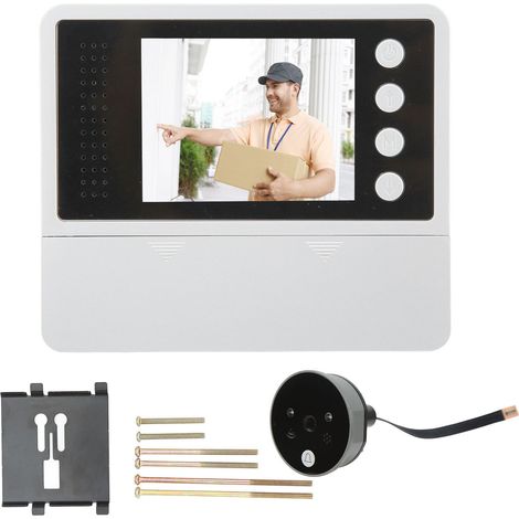Visionneuse de Sonnette Numérique avec écran LCD, Judas, Caméra de Sonnette Vidéo Grand Angle 135°, Vision Nocturne HD, Visionneuse de Porte Numérique pour la sécurité à Domicile (1/5)