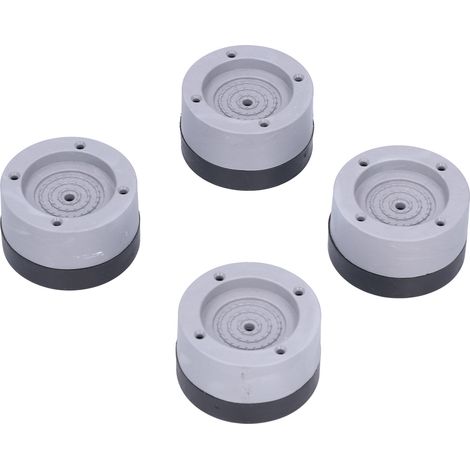 4 Coussinets Caoutchouc Anti-Vibrations Universels pour Machine à Laver, Réduction de Bruit, 4cm, Gris (1/5)
