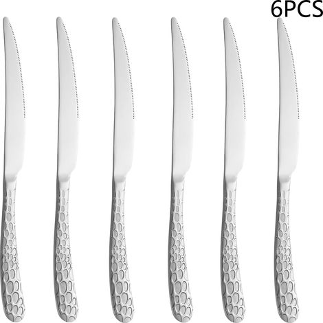 (Ensemble de 6 couteaux) Couverts en acier inoxydable, comprenant un couteau à steak, une fourchette, une cuillère et une cuillère à café. (1/2)