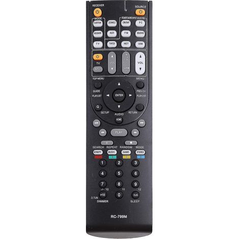 Télécommande pour récepteur AV domestique RC-799M compatible avec les modèles Onkyo HT-R391, HT-R558 et HT-R590 (1/4)