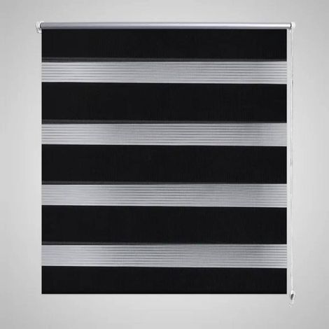 Maisonchic – Store enrouleur tamisant 60 x 120 cm noir – 100% polyester – Chaîne de traction blanche – Installation facile - PSVB16256