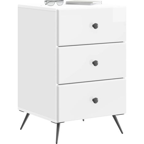Maison Exclusive - Armadio da Notte con cassetto Bianco Lucido 43 x 41 x 66,5 cm
