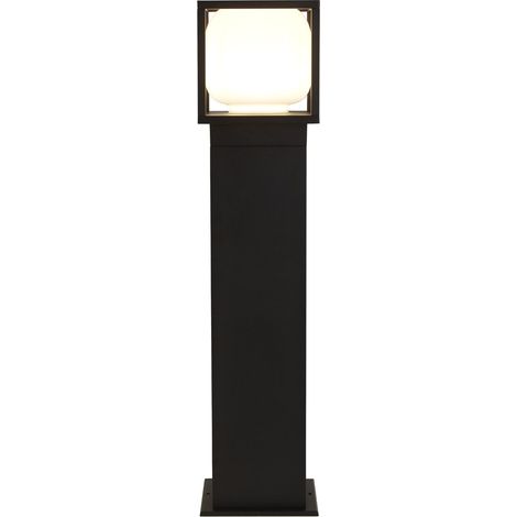 Searchlight Athens Poteau LED extérieur à 1 lumière, moulé sous pression, abat-jour opale IP54 3000K (1/4)