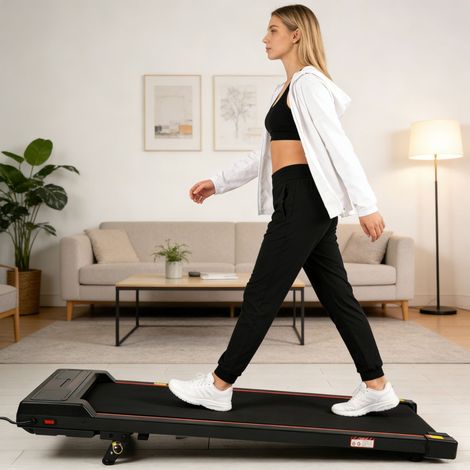 Elektrisches 2-in-1 Walking Pad mit verstellbarer Neigung, 1-6 km/h, klappbar, Fernbedienung, LED-Display, max. 110 kg LINHOO (1/5)