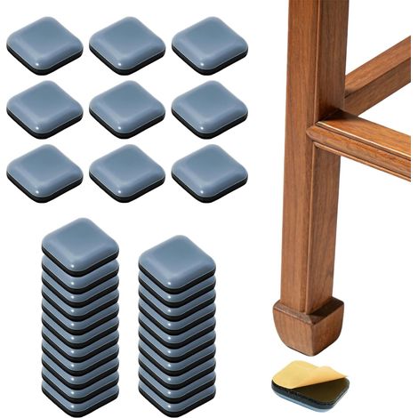 30 Patins pour Meubles Carrés Auto-adhésifs 20mm en PTFE, Patin Meuble, Patin Meuble Glisseur, Patin de Chaise, Patin Pied de Chaise, Patin Chaise à Clouer, Anti-Rayures pour Chaises, Tables, Lits, Pr (1/5)