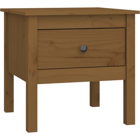 Maison Exclusive - Mesa auxiliar de madera maciza de pino marrón