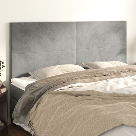 Tête de lit Gris clair 160x5x118/128 cm Velours (1/5)