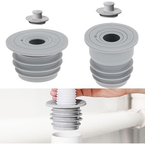 Set mit 2 Silikon-Dichtungsstopfen für Waschmaschinenablaufschläuche, Küchenspülen, Badezimmer, Abwasserleitungen (1/5)