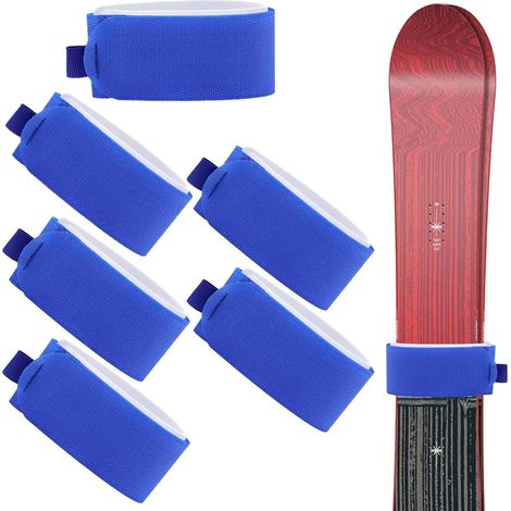 6 Sangles de ski réglables - Velcro, pour ski et snowboard, accessoires de wintersport (1/5)
