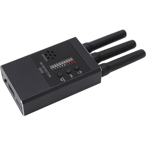 Détecteur de micros espion sans fil, outil de détection de caméras à signal RF pour la maison, le bureau et le véhicule (noir) (1/5)