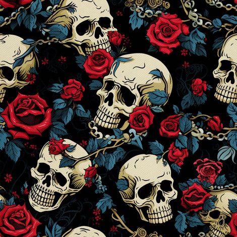 Tissu d'extérieur décoratif Oxford - Motif crâne I DX5008 (1/5)