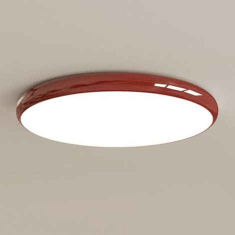 Plafonnier rond LED de 40 cm, plafonnier moderne en métal, température de couleur sélectionnable de 3000 à 6000 K, pour chambres et aux salons (rouge) (1/5)