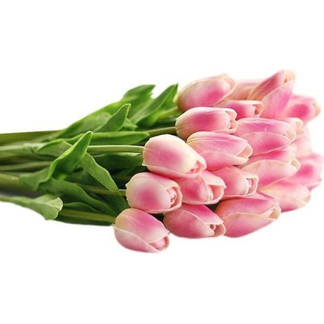 Roses artificielles rose foncé « Real Touch » Fleurs Faux Tulipes Arrangement 34cm[YJD]-AquaForge (1/2)