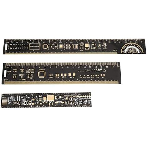 Righello per PCB, 3 pezzi da 6,3/7,87/10,23 pollici, righello per SMD, righello per PCB, righelli per schede elettroniche, strumenti di misurazione per ingegneri elettronici, righello multifunzionale (1/5)