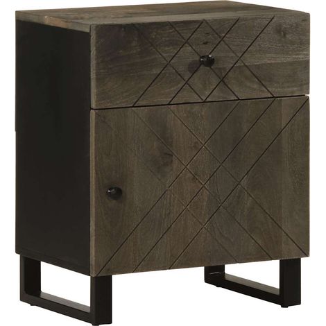 Teenpull – Nachttisch Schwarz 50x33x60 cm Massivholz Mango (1/5)