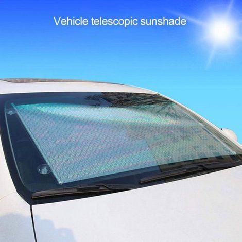 1 Pare-soleil rétractable, 45x125 cm, isolation thermique, rembobinage automatique, ventouses, voiture (1/3)